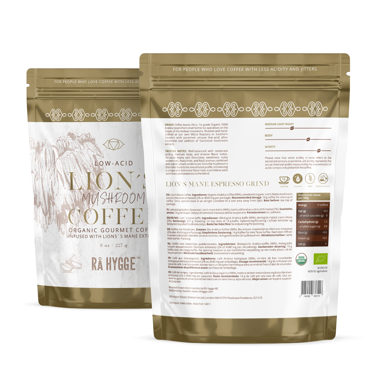 Lion's Mane eriline espressokohv jahvatatud 227 g / 8 oz