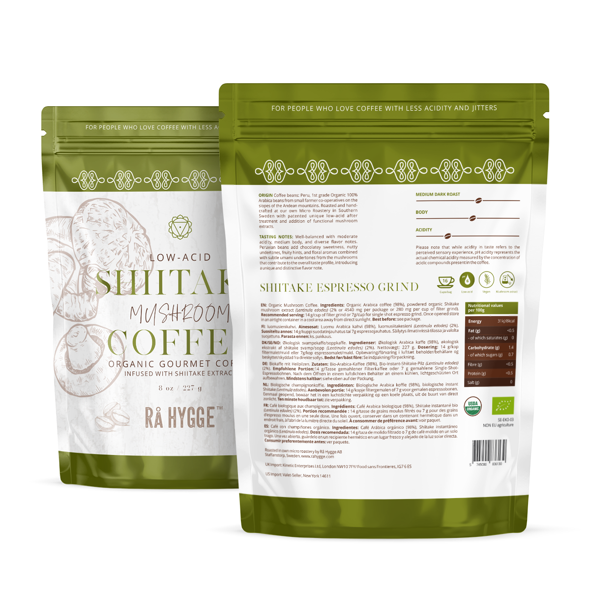 Shiitake eriline espressokohv jahvatatud 227 g