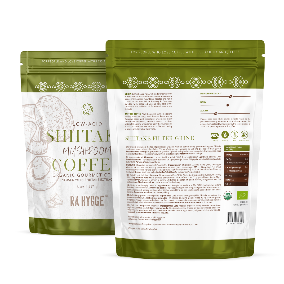 Shiitake erilise kohvi filtrijahvatus 227 g