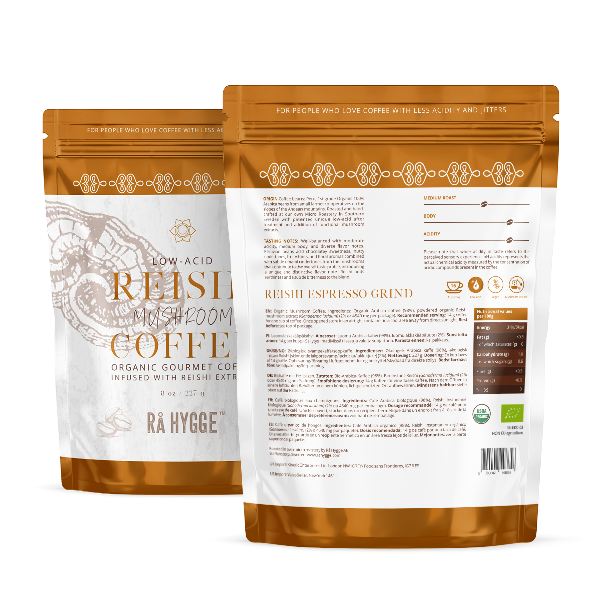 Reishi Specilty Coffee Espresso Grind 227 g