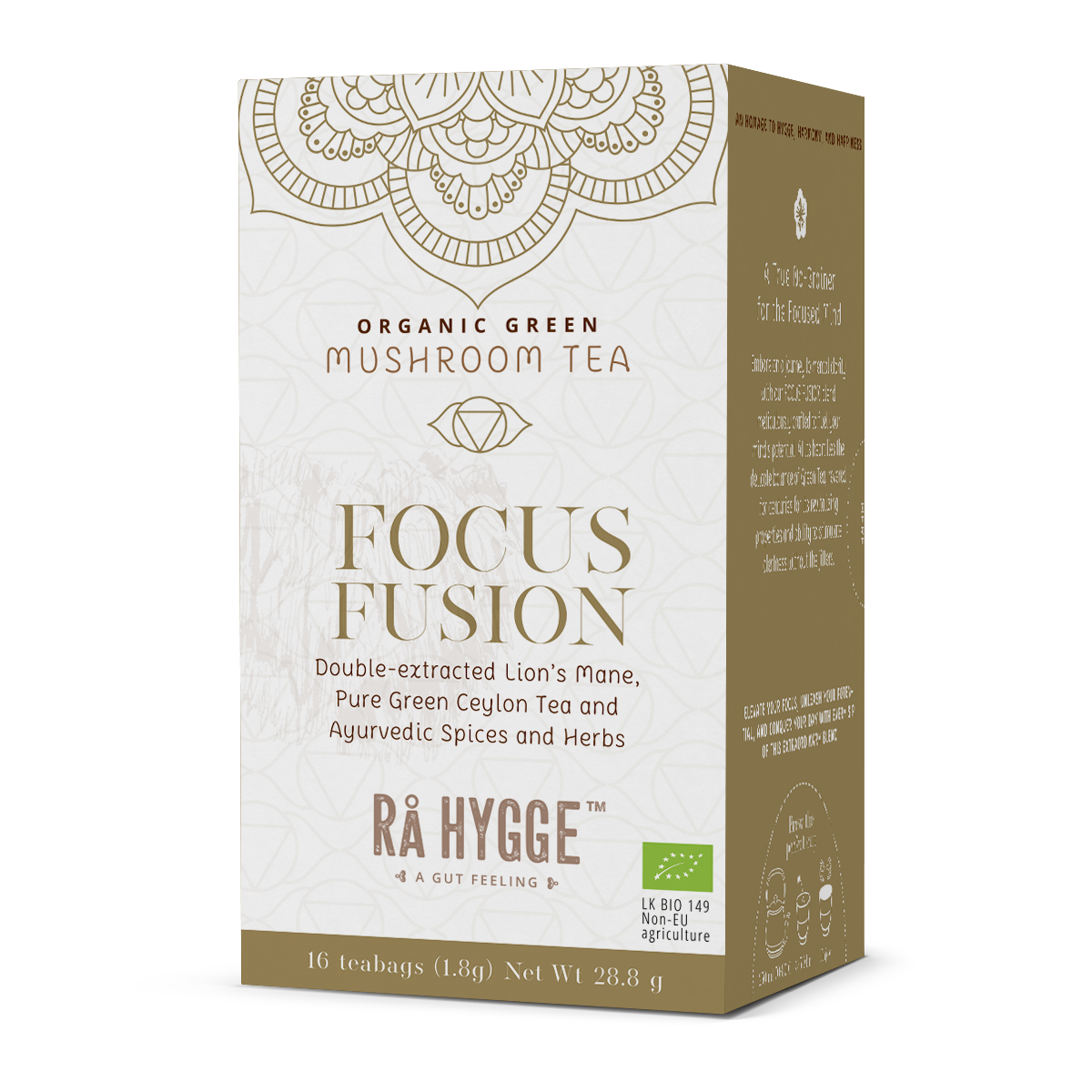 Focus Fusion - orgaaniline roheline tee ja ürdid lõvilakkseentega - 16 teekotti 1,8 g (29 g)