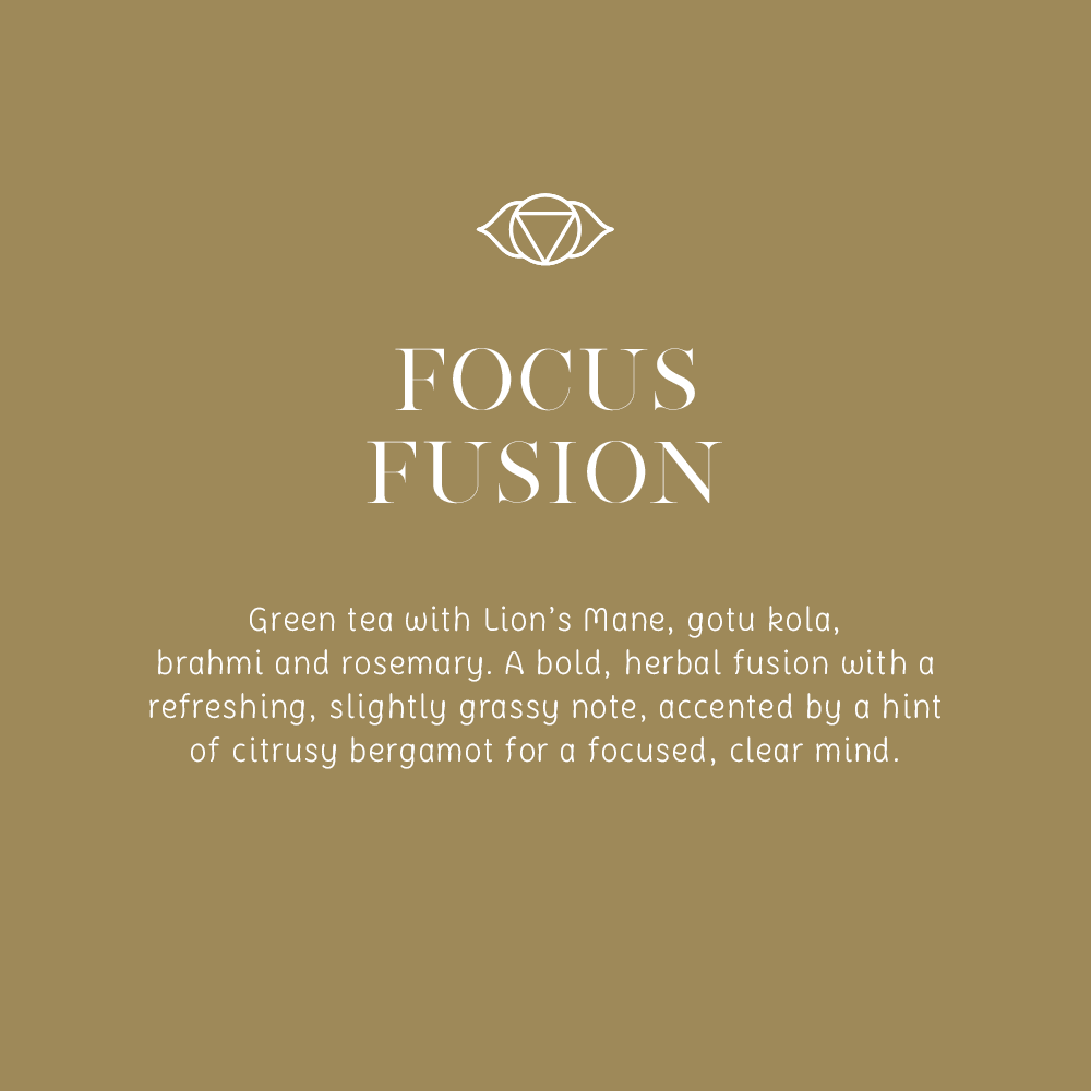 Focus Fusion - orgaaniline roheline tee ja ürdid lõvilakkseentega - 16 teekotti 1,8 g (29 g)