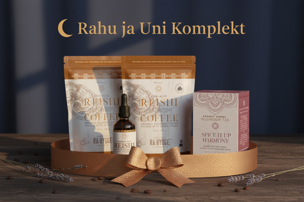 Ra Hygge Calm and Sleep Set: evening ritual with reishi extract and tea