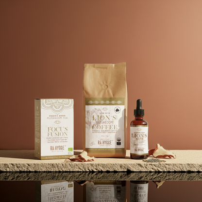Fookuse ja Selguse Komplekt – Lion's Mane Kohv UBA 1kg + Ekstrakt + tee