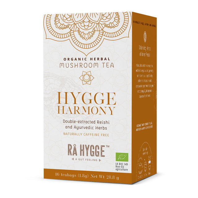Hygge Harmony luomu yrttitee reishillä, 16 pussia, edestä, Ra Hygge
