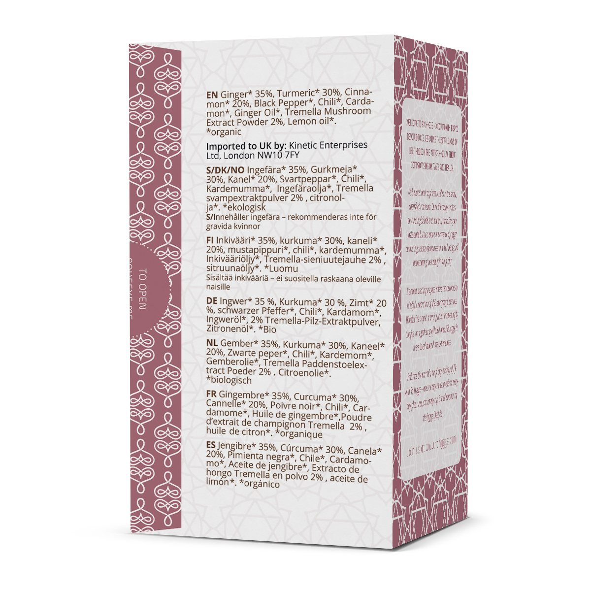 Vürtsita - orgaaniline taimetee ja vürtsid tremella seentega - 16 teekotti 1,8 g (29 g)